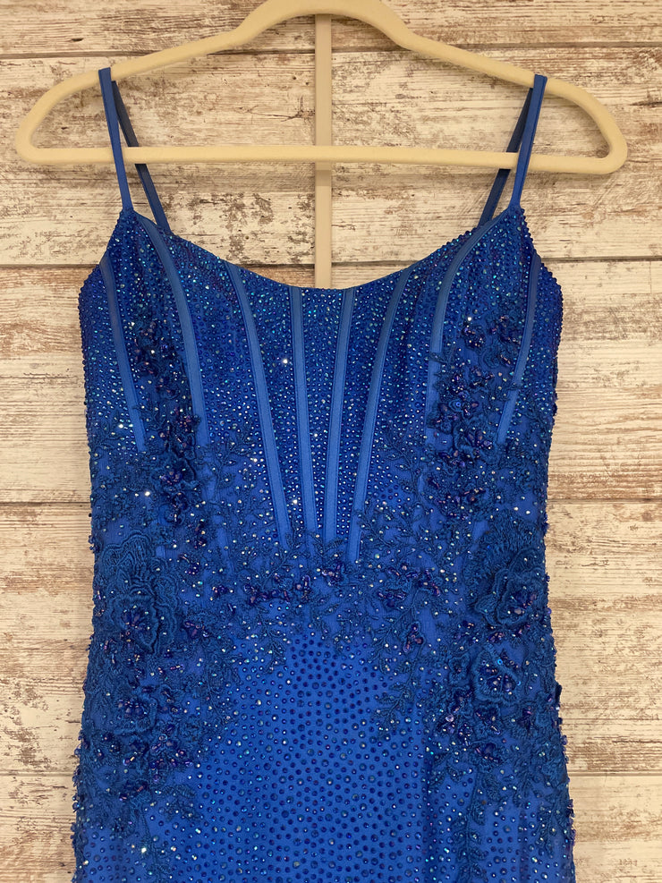 ROYAL BLUE SPARKLY LONG DRESS