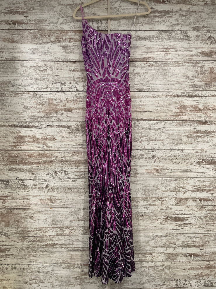 PURPLE SPARKLY MERMAID GOWN