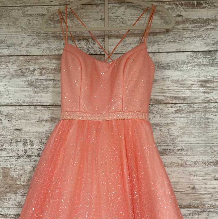 PINK SPARKLY A LINE GOWN