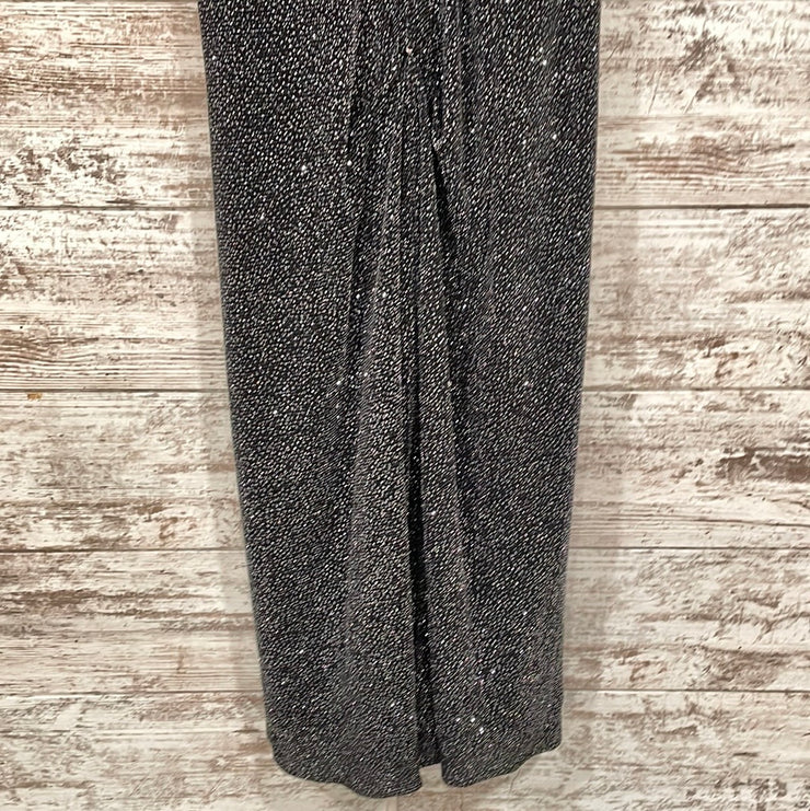 BLACK/SILVER SPARKLY LONG DRES