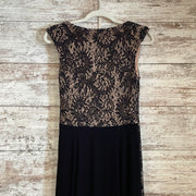 BLACK/NUDE LONG EVENING GOWN