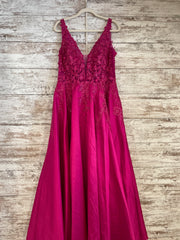 PINK/FLORAL A LINE GOWN