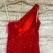 RED FULL SEQUIN LONG DRESS