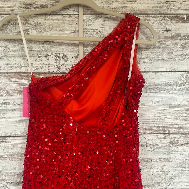 RED FULL SEQUIN LONG DRESS