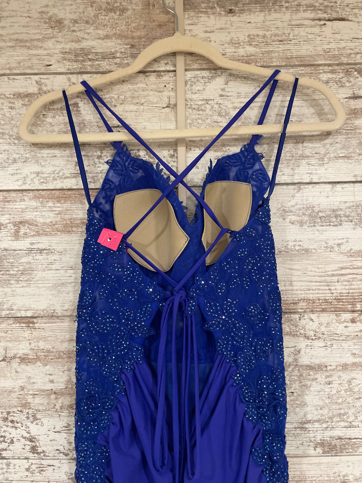 ROYAL BLUE LONG EVENING GOWN