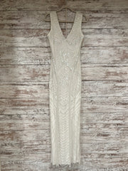 WHITE BEADED LONG DRESS (NEW)