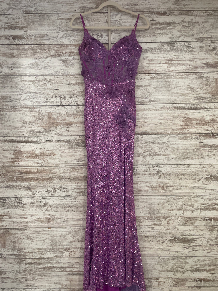 PURPLE SPARKLY LONG DRESS