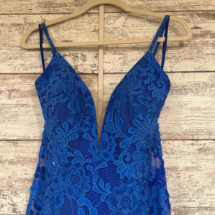 ROYAL BLUE/LACE MERMAID GOWN