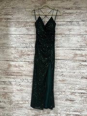 GREEN SPARKLY LONG EVENING GOW