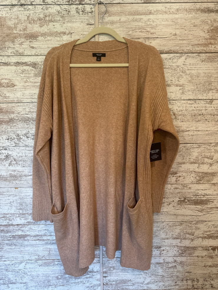 TAN CASHMERE CARDIGAN-NEW $74