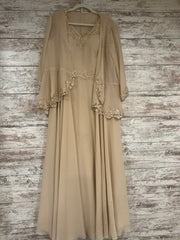 TAN 2 PC. LONG DRESS SET (NEW)