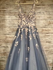 BLUE/PINK FLORAL ALINE GOWN