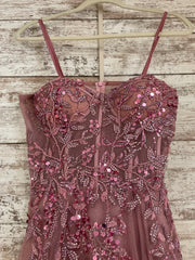 LAVENDER SPARKLY A LINE GOWN