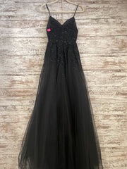 BLACK BEADED A LINE GOWN (NEW)