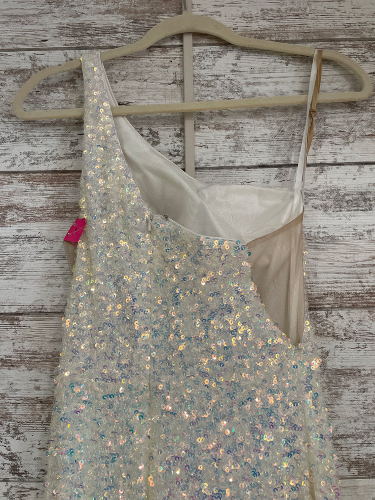 WHITE/COLORFUL SEQUIN LONG DRE
