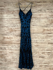 BLACK/BLUE SPARKLY LONG DRESS