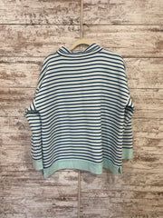 GREEN/BLUE MOCKNECK TOP $79