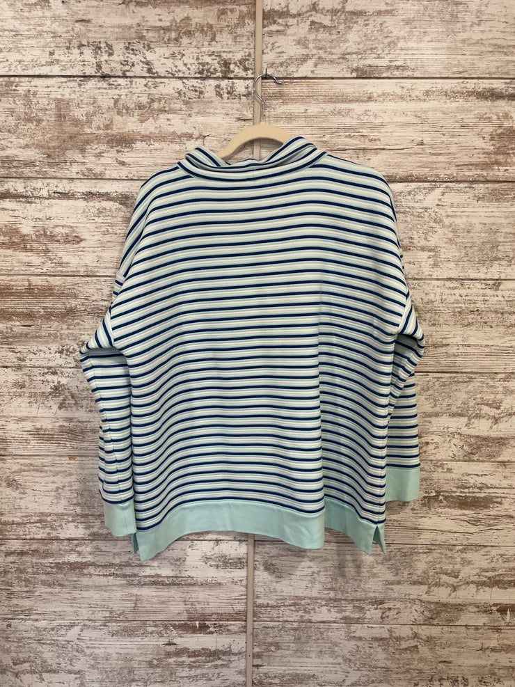 GREEN/BLUE MOCKNECK TOP $79