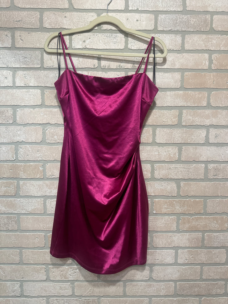 PINK SATIN SHORT DRESS