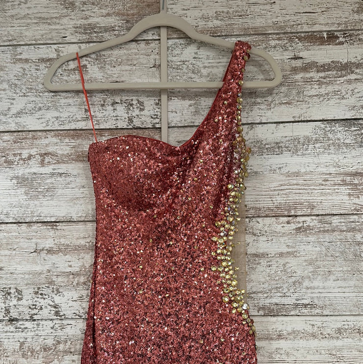 PINK FULL SEQUIN LONG DRESS
