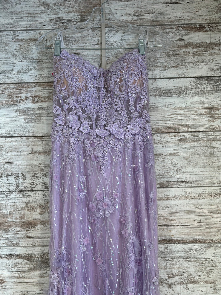 LAVENDER/FLORAL MERMAID GOWN