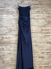 NAVY LONG EVENING GOWN