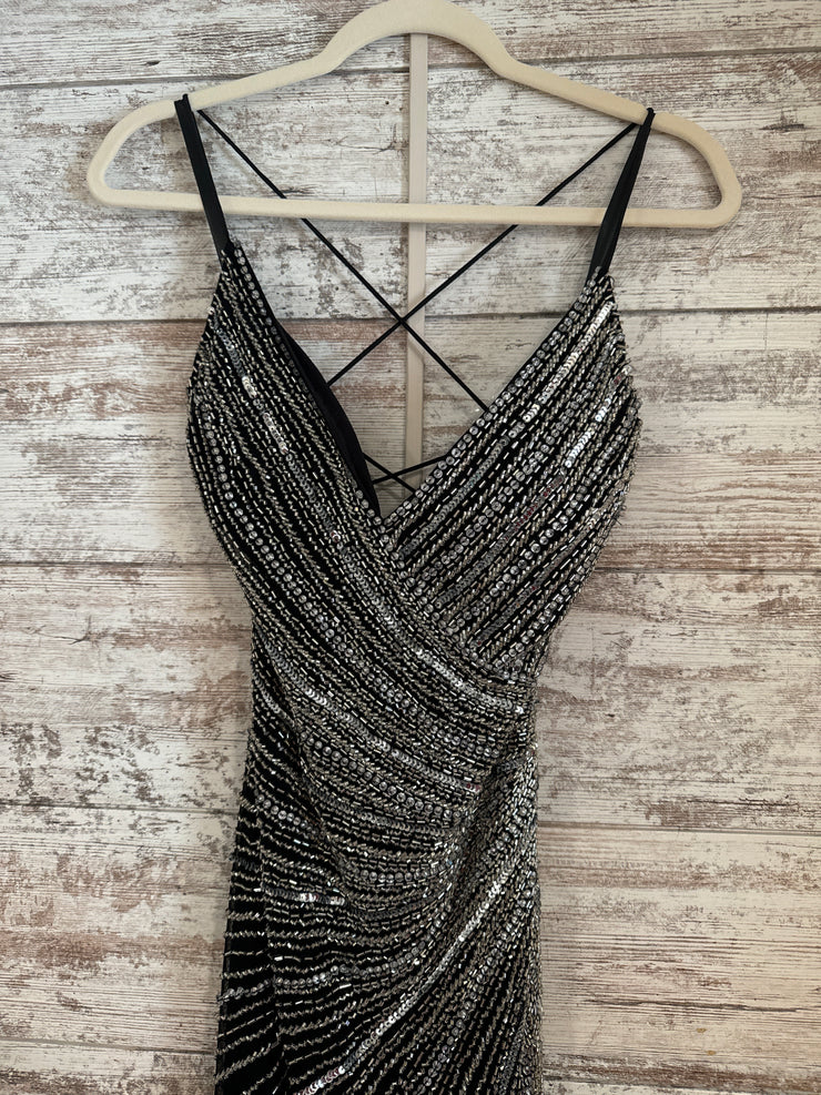 BLACK/SILVER LONG DRESS (NEW)