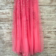 PINK FLORAL A LINE GOWN