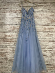 BLUE SPARKLY A LINE GOWN (NEW)