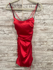 RED SATIN SHORT DRESS (NEW)