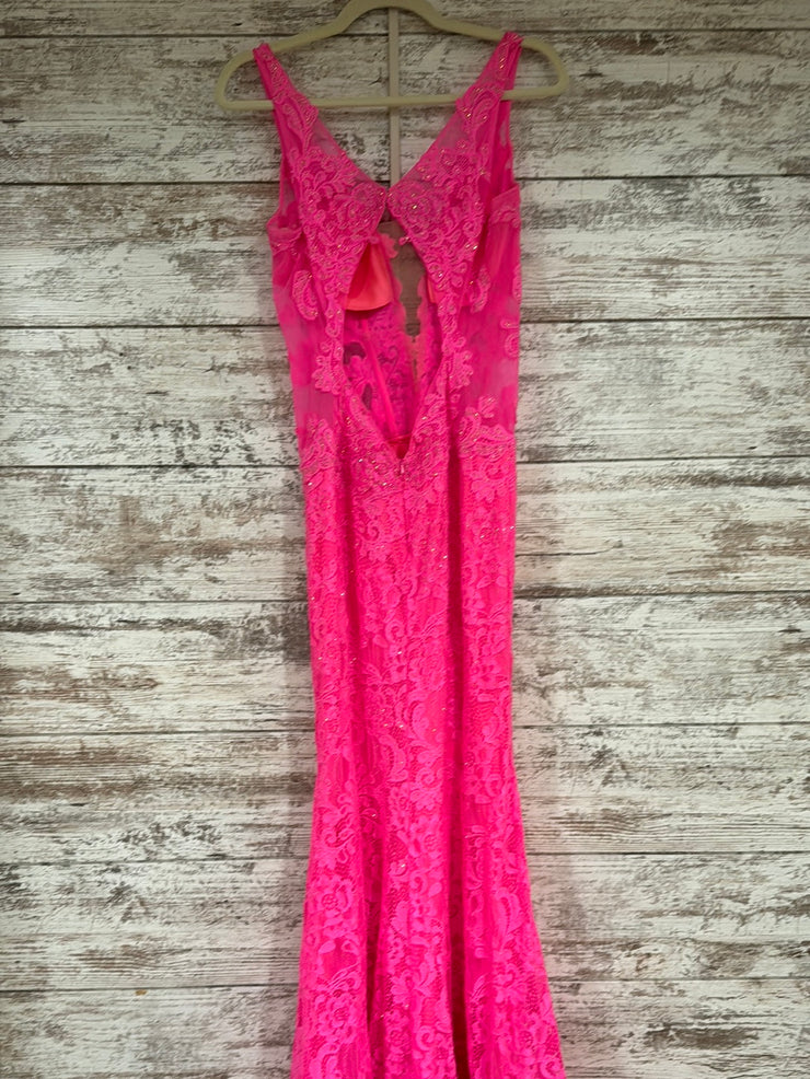 PINK SPARKLY LONG EVENING GOWN