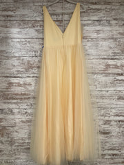 YELLOW/FLORAL A LINE GOWN