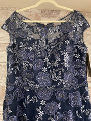 NAVY/FLORAL ALINE GOWN-NEW$650