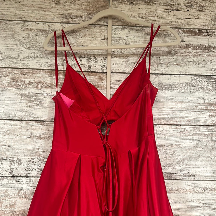 RED A LINE GOWN