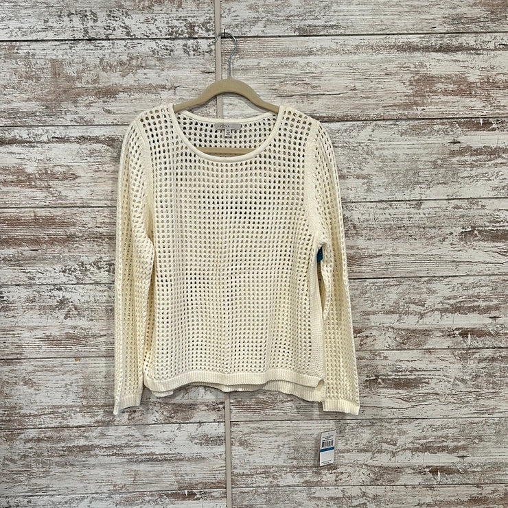 IVORY CROCHET SWEATER-NEW $68