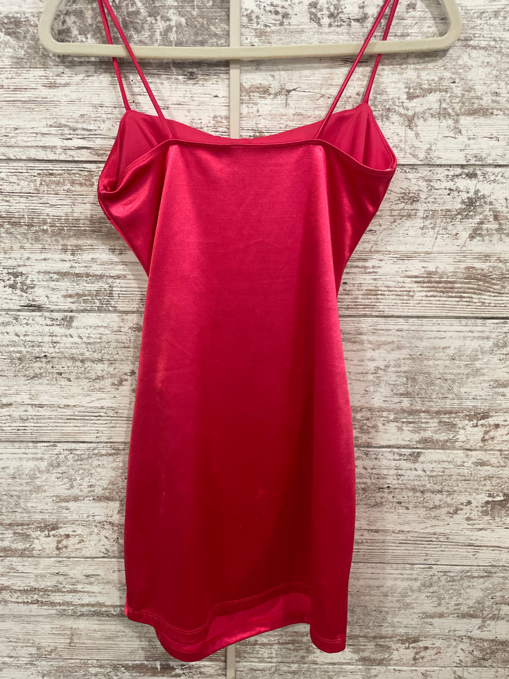 PINK SATIN SHORT DRESS