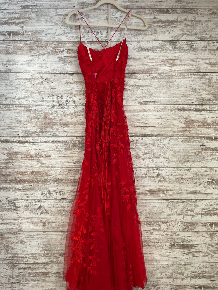 RED/FLORAL MERMAID GOWN
