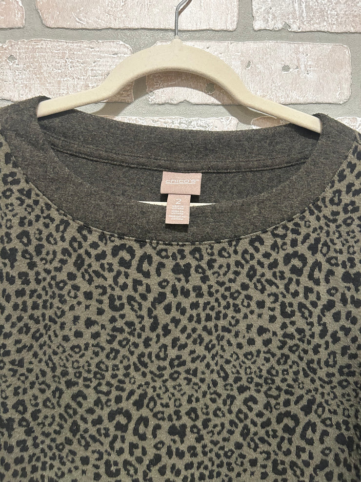 GREEN/BLACK LEOPARD TUNIC $99