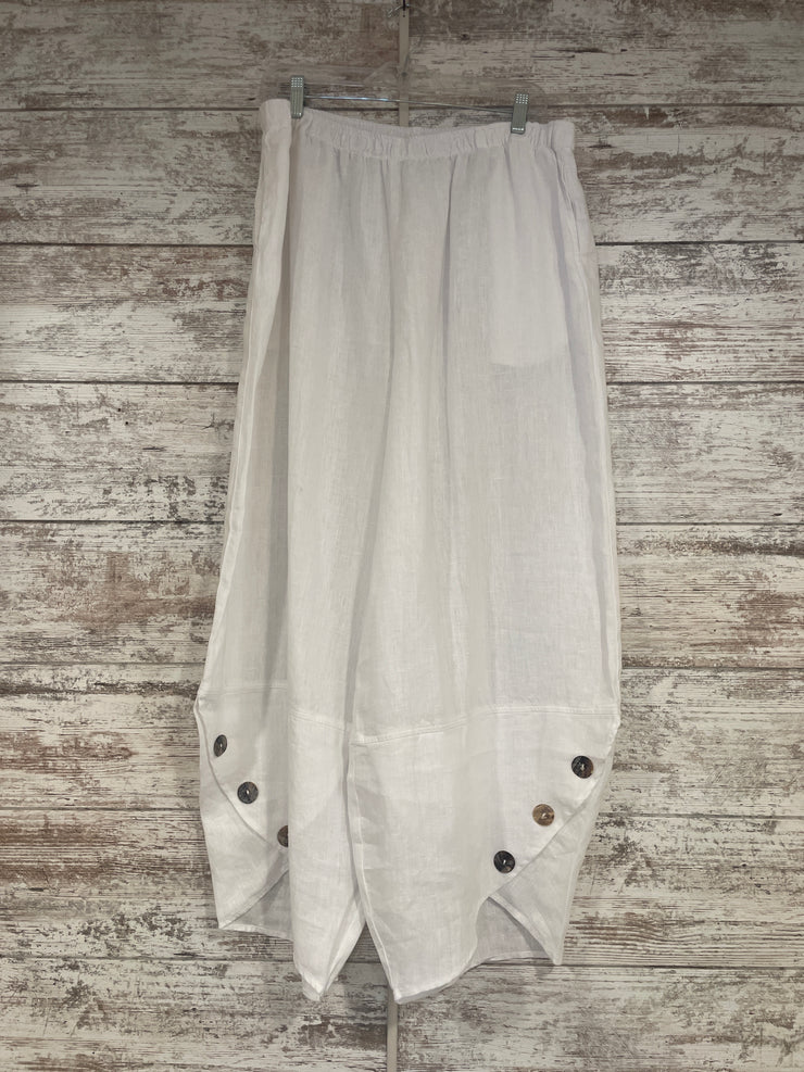 WHITE WIDE FLOWY PANTS $99