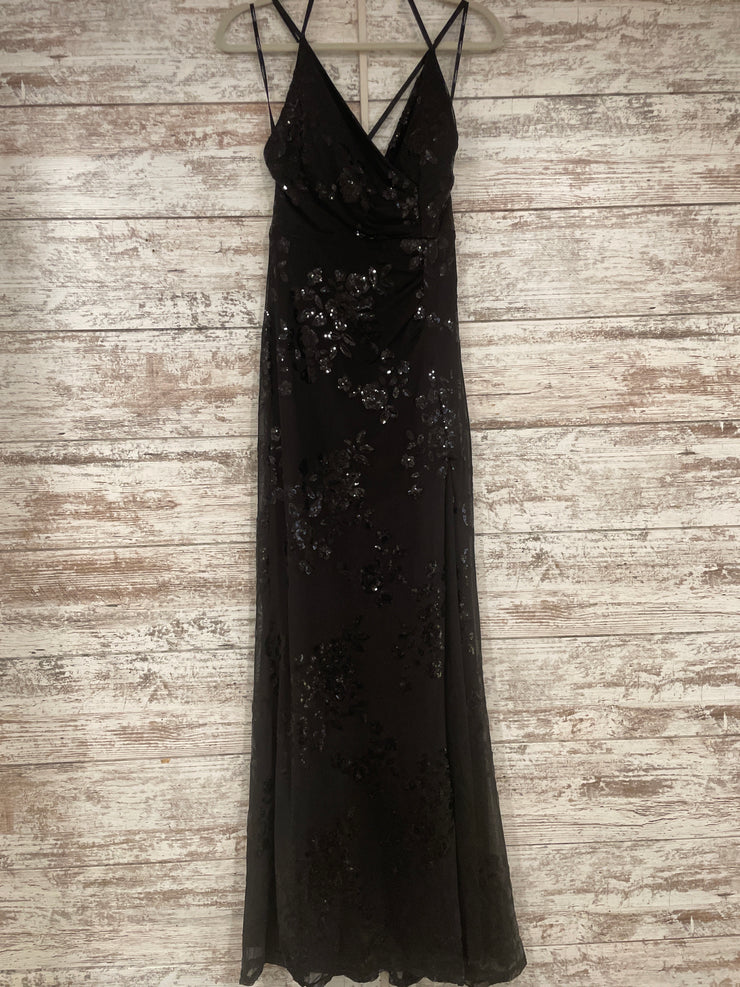 BLACK SPARKLY LONG DRESS