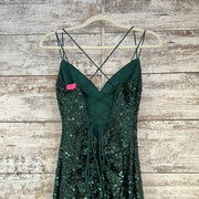GREEN SEQUIN LONG DRESS