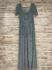 BLUE SPARKLY LONG EVENING GOWN
