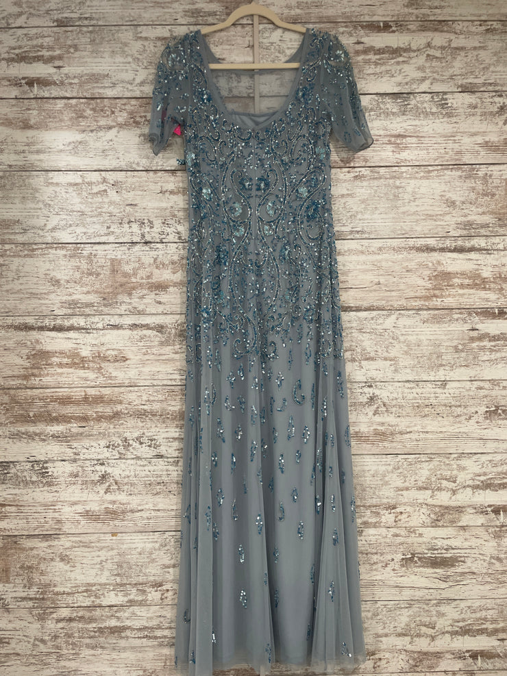 BLUE SPARKLY LONG EVENING GOWN