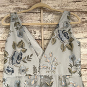 BLUE FLORAL A LINE GOWN