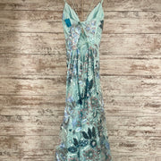 BLUE/FLORAL SEQUIN LONG DRESS