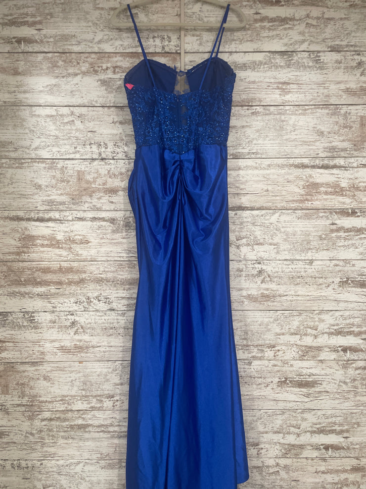 ROYAL BLUE LONG EVENING GOWN