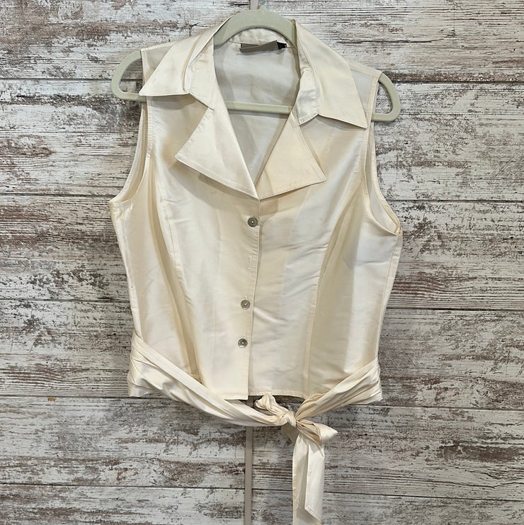 IVORY 100% SILK SLEEVELESS TOP