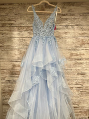 BLUE RUFFLED PRINCESS GOWN