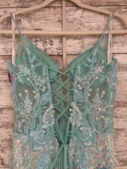 AQUA SPARKLY LONG DRESS (NEW)