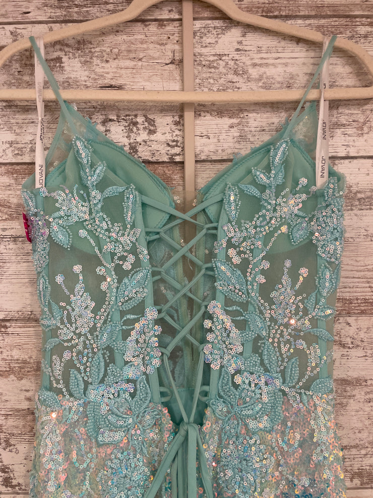 AQUA SPARKLY LONG DRESS (NEW)